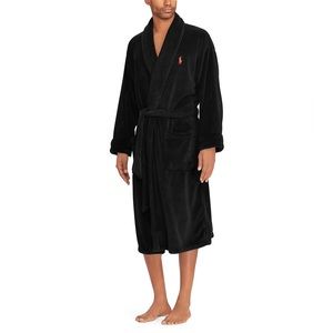 NWT Polo Ralph Lauren Black Plush Bathrobe